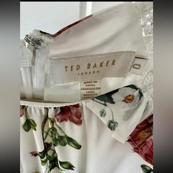 Ted Baker Maryam Ruffle Long Sleeve Dress Sz 0 - Picture 6 of 12